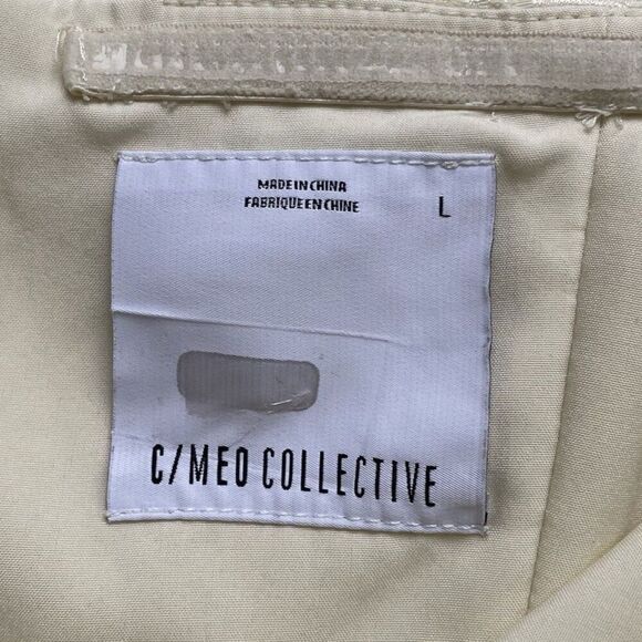 C/MEO Collective Elate Midi Dress Women Large Pale Yellow Floral Brocade Sheath - Picture 11 of 13